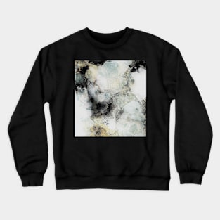 Stormy Clouds, abstract art, grey, black, gold Crewneck Sweatshirt